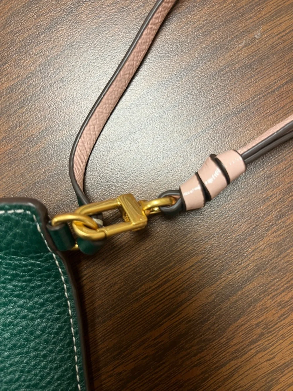 Tory Burch Green‎ Pebbled Leather Wristlet Clutch